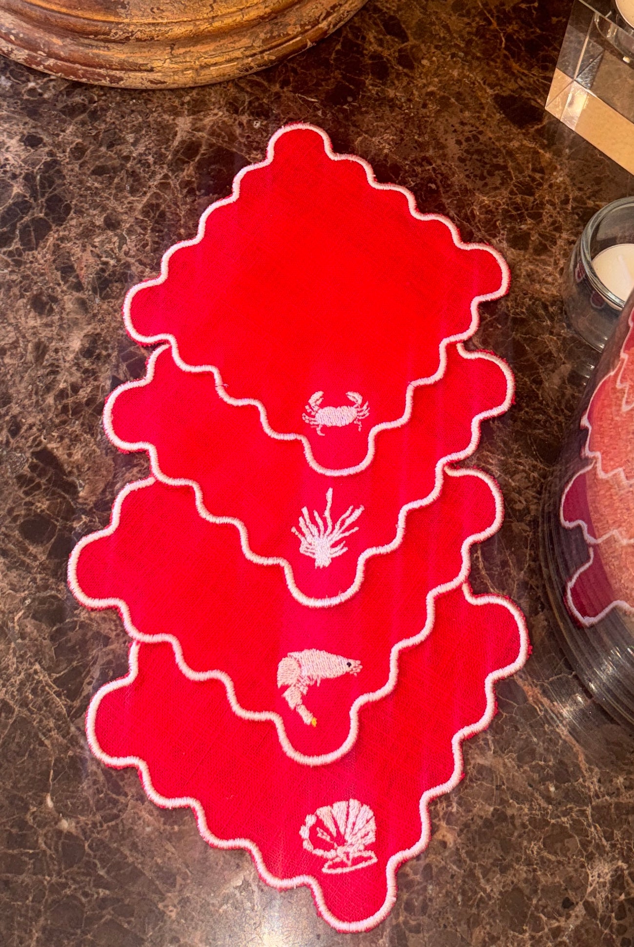 Signature Seafood — Cherry Red Linen