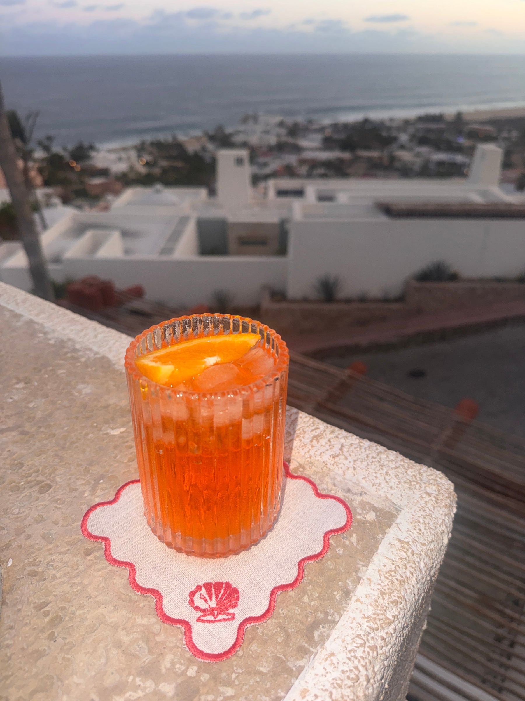 White Linen · Coral Embriodery